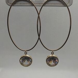 3 for $10 A Project oval hoop earrings w/ faceted glass stones. Nwt